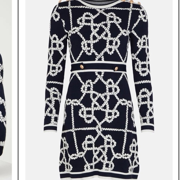 Karen Millen Dresses & Skirts - KAREN MILLEN Rope Jacquard Textured Knit Dress